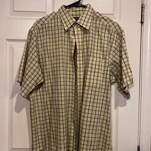 Roundtree & Yorke Yellow and Black Plaid Shirt